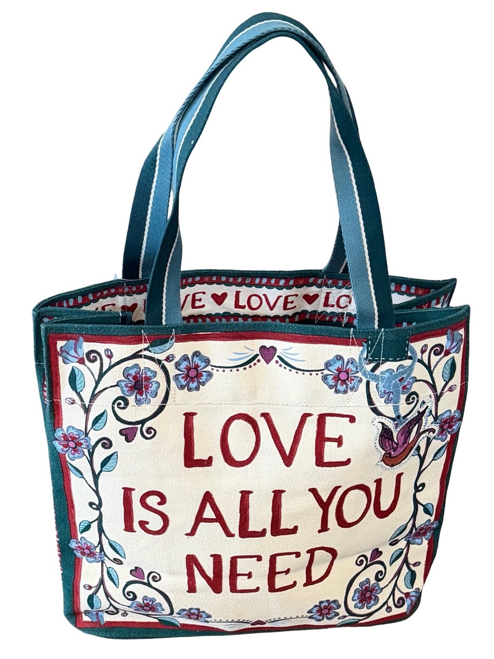 Brighton Bella Tile Tote “Love Is All You Need”Canvas Tote Bag - Picture 6 of 9